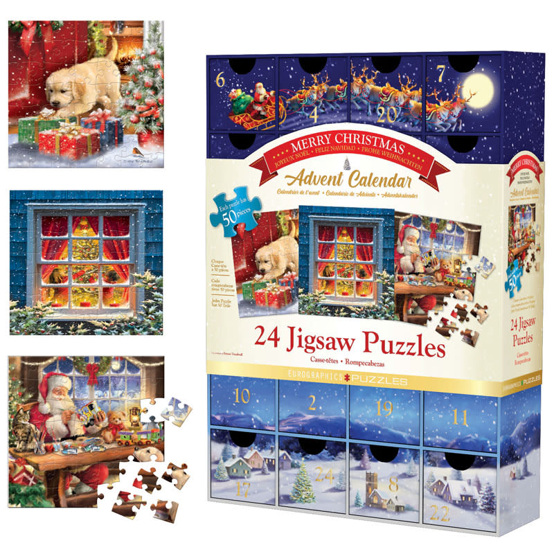 Eurographics Merry Christmas Advent Calendar (24 50-piece Jigsaw Puzzles)