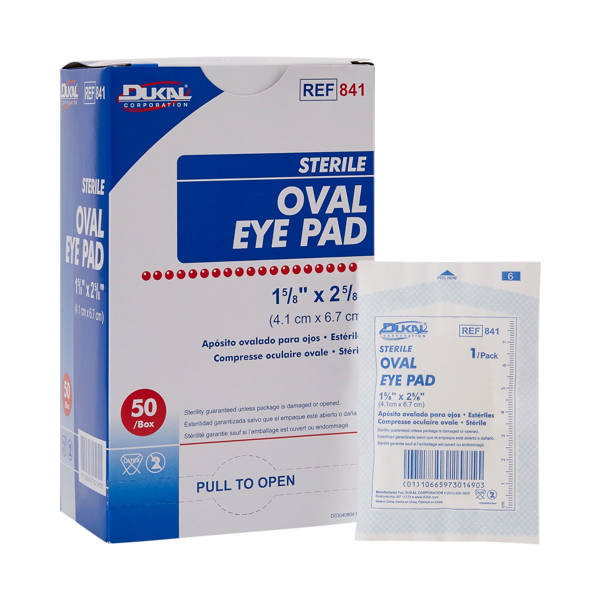 Dukal Small Eye Pad, 1-5/8 x 2-5/8 Inch Oval MK 647277