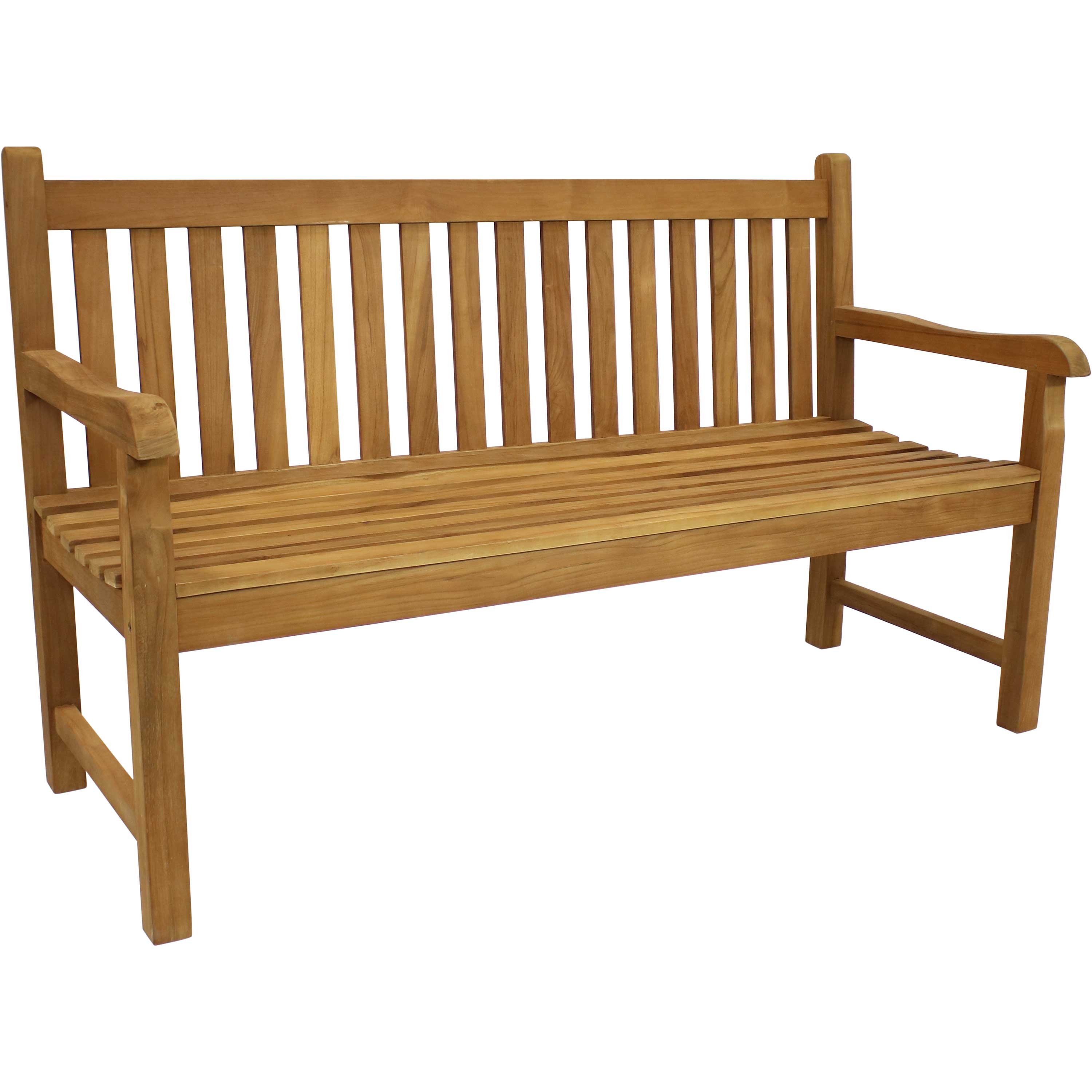 Sunnydaze Teak Outdoor Patio Garden Bench - Mission Style - 2-Person - 60-Inch