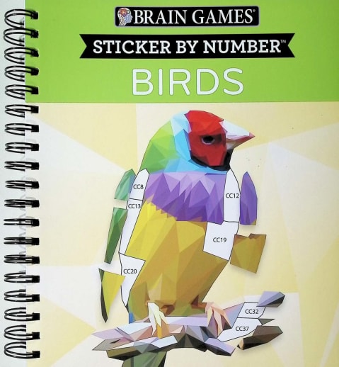 Sticker By Number: Birds (Brain Games) 156 pages