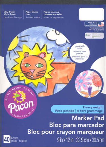 Marker Pad - White 9"x 12" (40 Sheets)