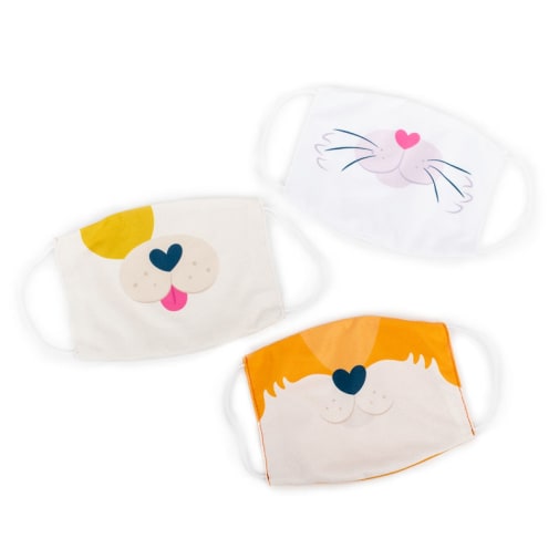 Kids' Face Masks - Puppy, Kitty, Fox (3 pack)
