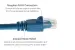 CAT6A Ethernet Patch Cable, Half-moon Boot, UTP, 50 ft, Blue