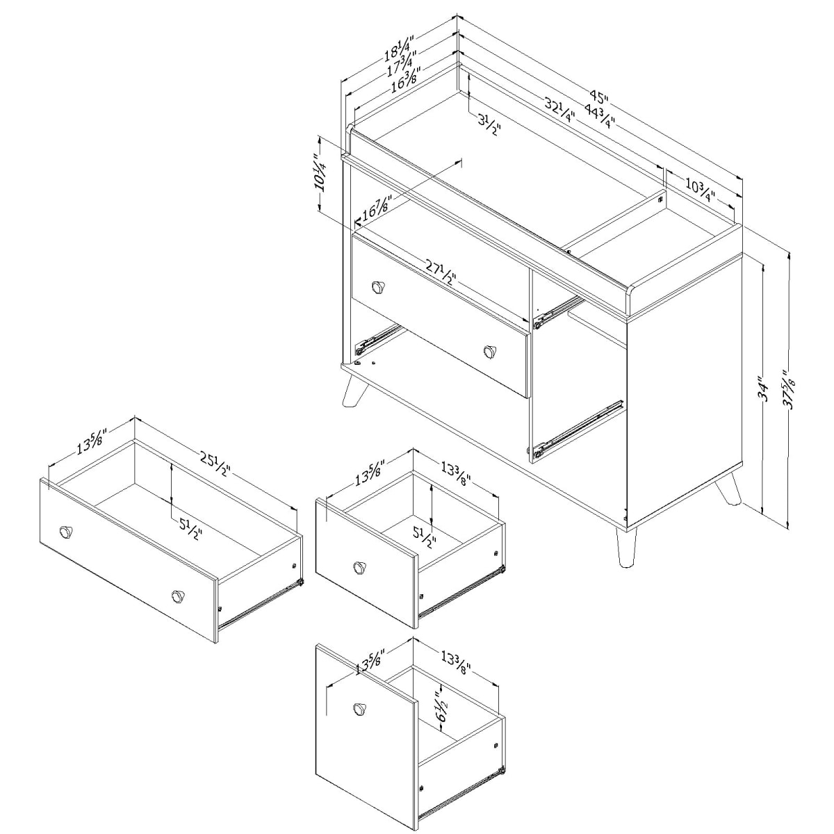 dimensions of changing table