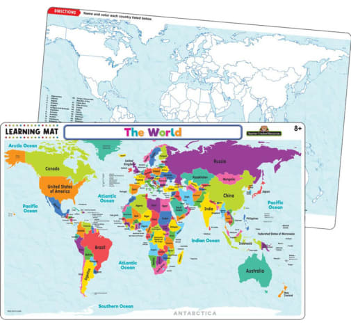 World Map Learning Mat