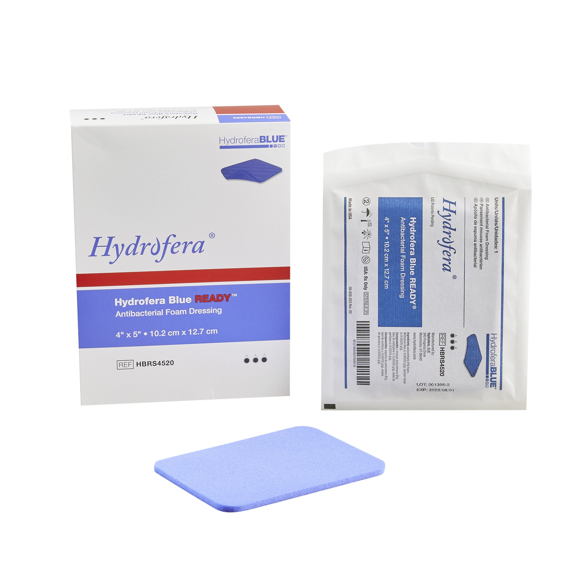 Hollister Hydrofera Blue Ready Antibacterial Foam Dressing, 10.2 x 12.7 cm MK 877315