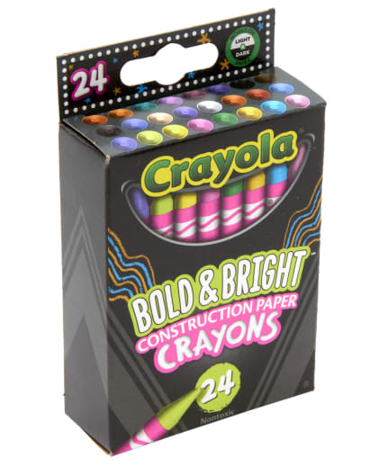 Crayola Bold & Bright Construction Paper Crayons 24 count