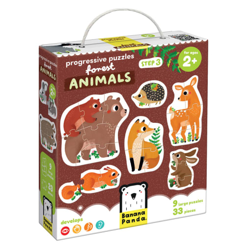 Progressive Puzzle: Forest Animals (33 pieces)