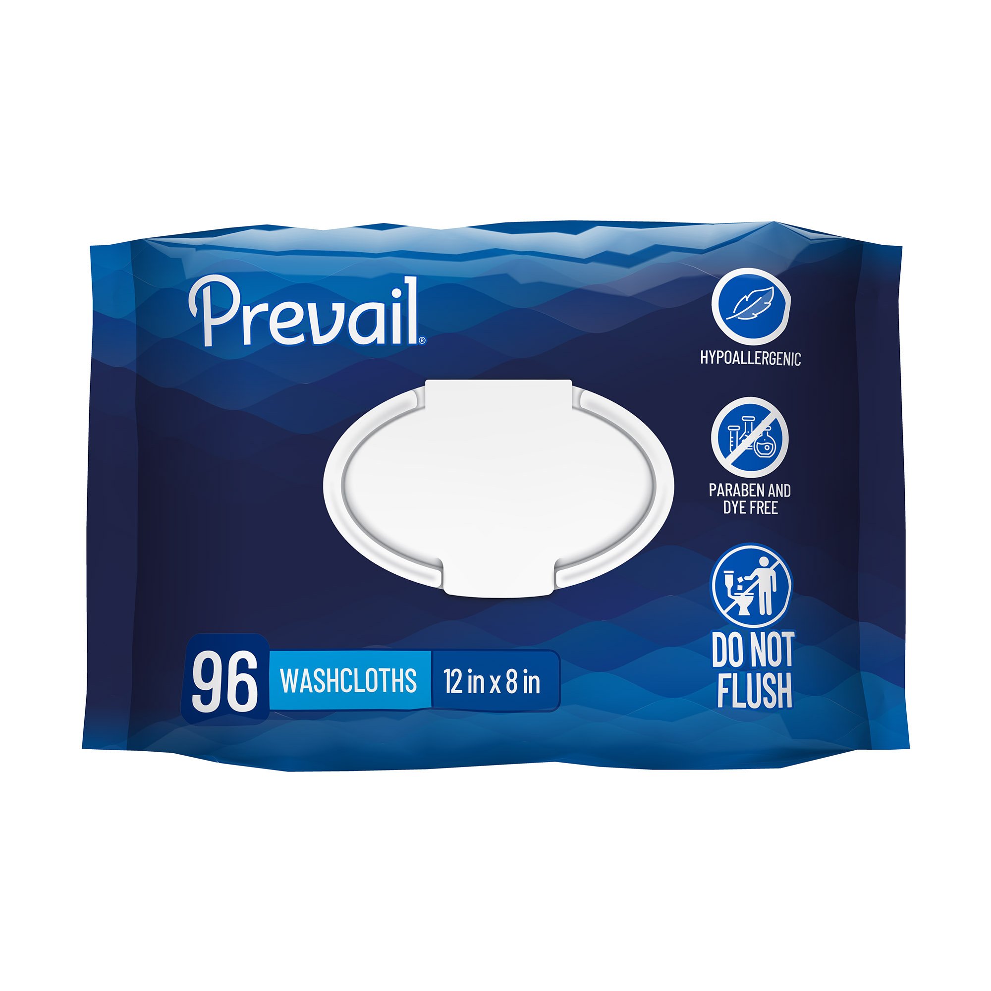 Prevail Personal Cleansing Wipe, Soft Pack, Aloe, Vitamin E, 8 x 12 Inch MK 796621