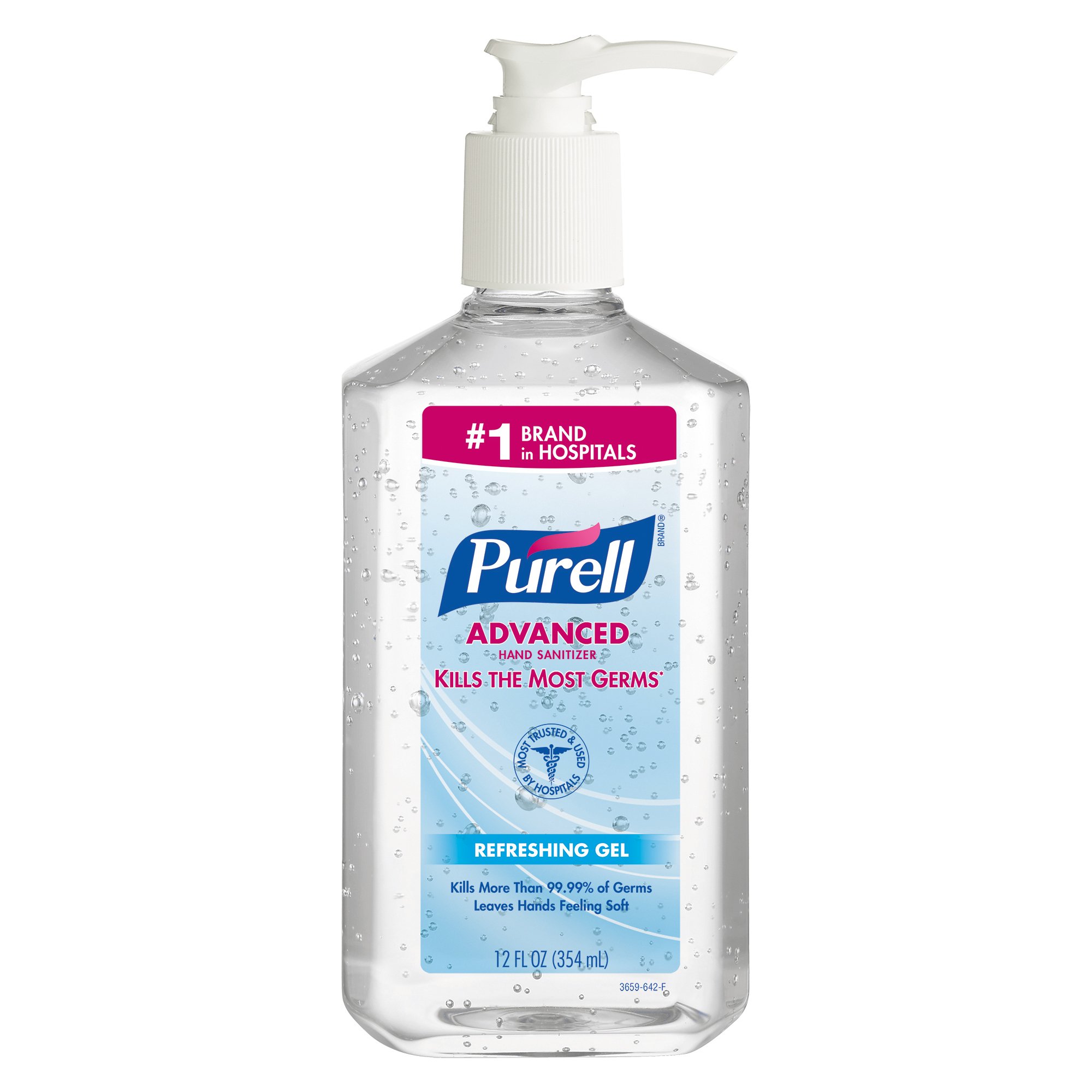 Purell Advanced Hand Sanitizer, Ethyl Alcohol Gel, 12-ounce Pump Bottle MK 714107