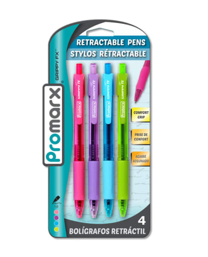 Grippy FX Neon Fashion Pens - 4 Count