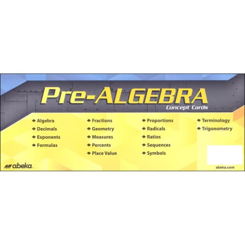 Abeka Pre-Algebra Concept Cards
