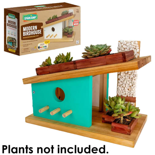 Modern Birdhouse Woodworking Kit