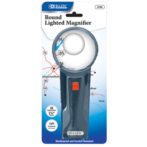 Round Lighted Magnifier 2.5" 3X