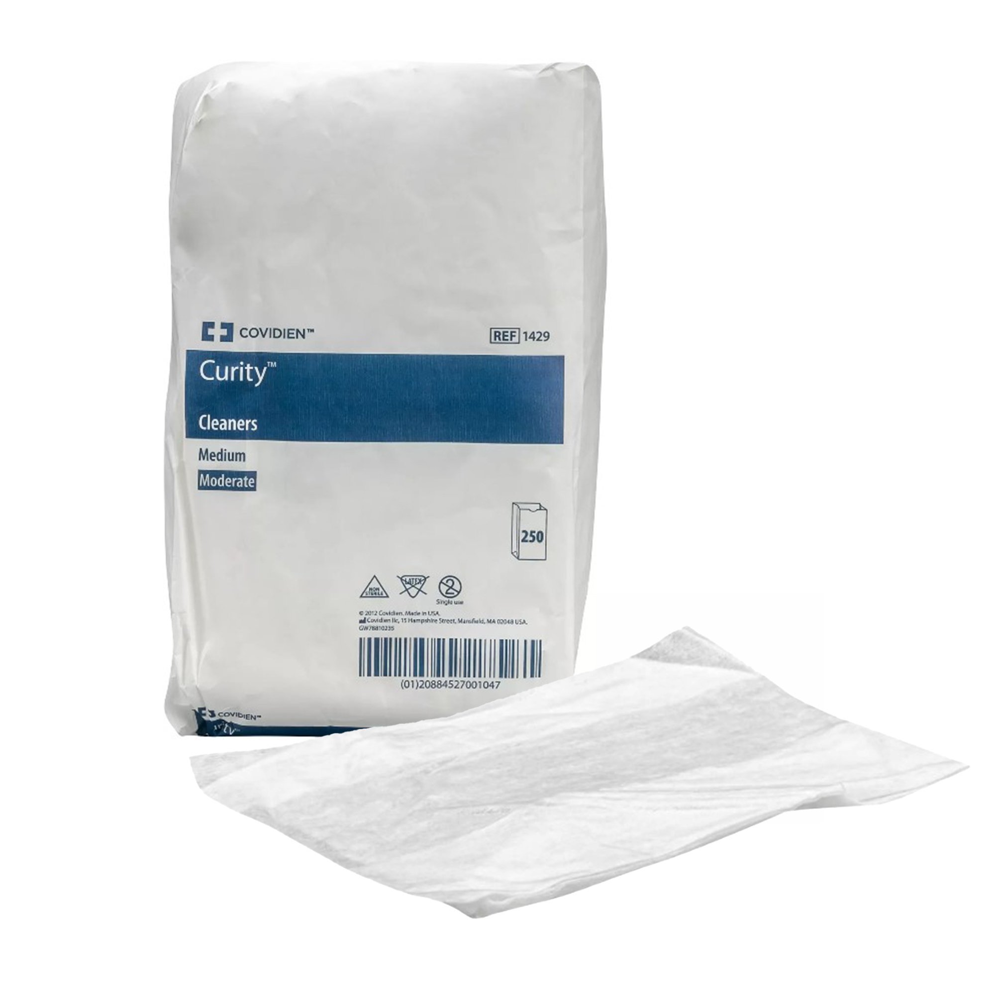 Curity Nonwoven White Washcloth, Disposable, 7-1/2 x 13-1/2 Inch MK 346952