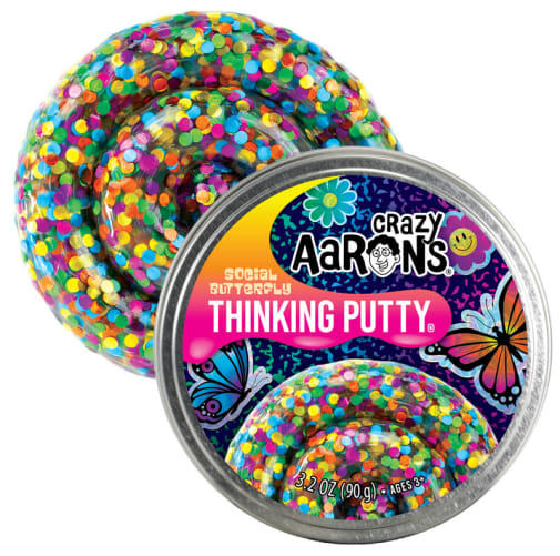 Crazy Aaron's Social Butterfly Thinking Putty 4" Tin