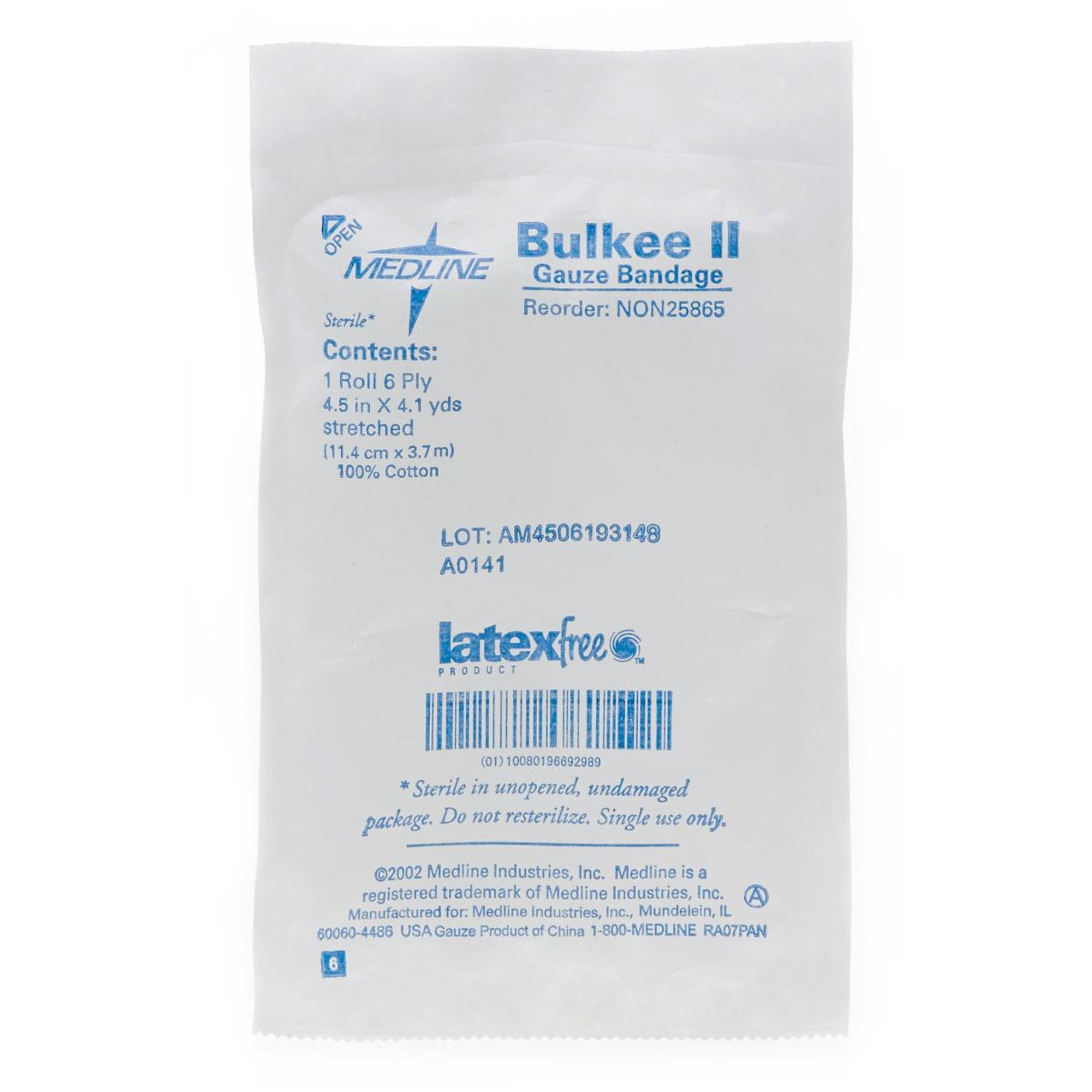 Bulkee II Sterile Fluff Bandage Roll, 4-1/2 Inch x 4-1/10 Yard, 6-Ply MK 277454