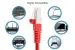Cat6 Shielded Ethernet Patch Cable, Half-moon Boot, 15 ft, Red