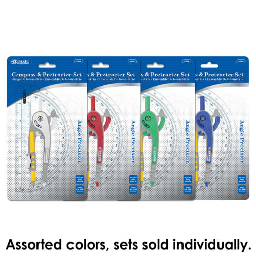 Scale-Arm Compass with #2 Wood Pencil & 6" Protractor Set