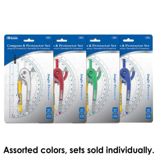 Scale-Arm Compass with #2 Wood Pencil & 6" Protractor Set