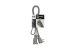 3Ft Heavy Duty Air Conditioner Extension Cord, 14/3 SPT-3, Right Angle Plug, 15A/125V – Gray