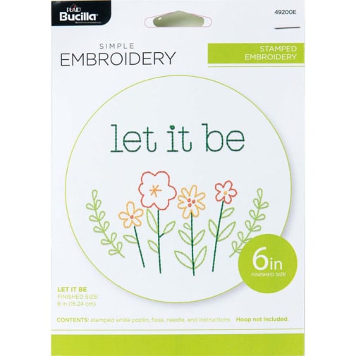 Let It Be Stamped Embroidery Kit (6")