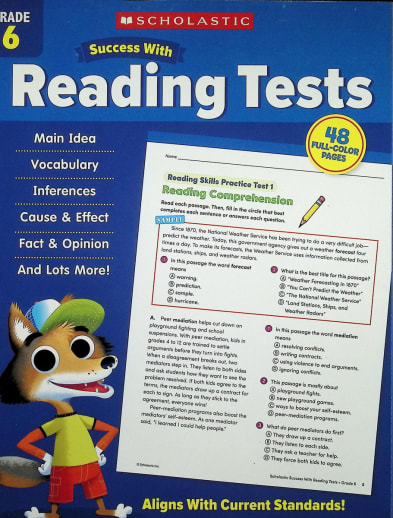 Reading Tests Grade 6 (Scholastic Success Wit