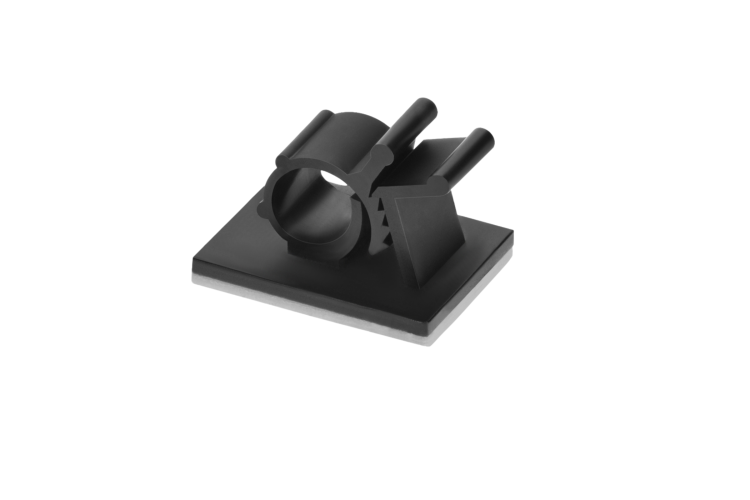 Nylon Self Adhesive Cable Management Clip Round Type 32x19mm L, 100-Pack