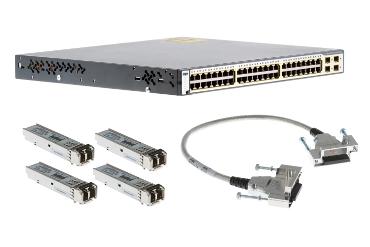 Cisco 3750G Series 48 Port Deployment Kit, WS-C3750G-48PS-S, Refurbished, Original