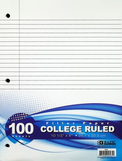 College Ruled Filler Paper (100 count)