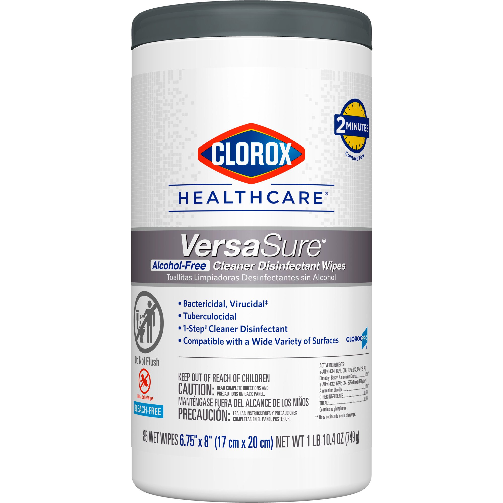 Clorox Healthcare VersaSure Cleaner Disinfectant Wipes, Canister MK 1110729