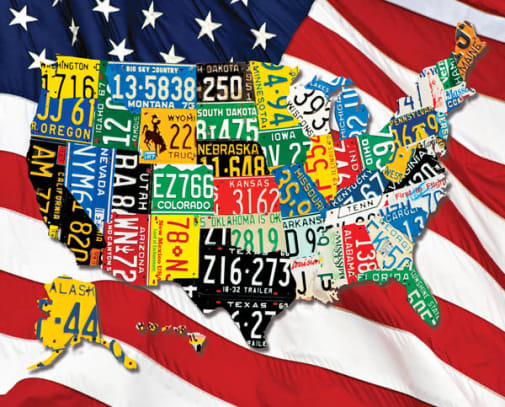 State Plates Puzzle (1000 pieces)