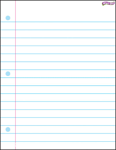 Notebook Paper Wipe-Off Chart