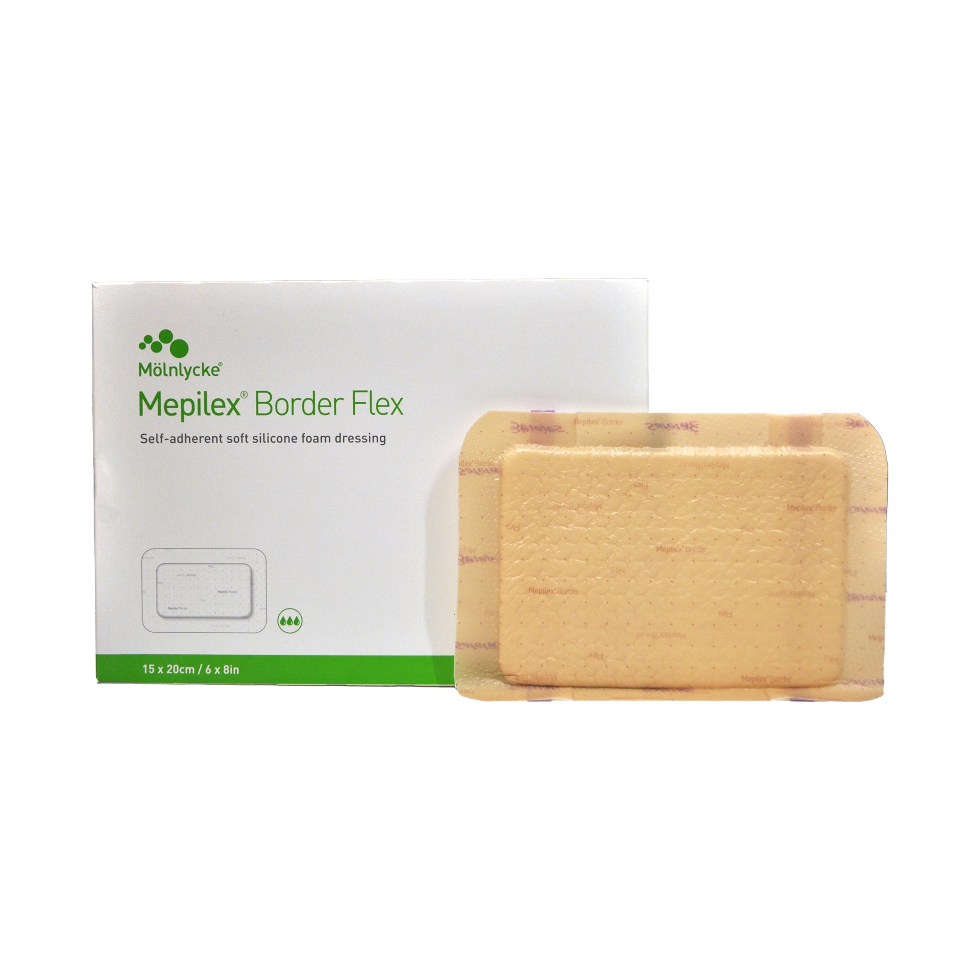 Mepilex Border Flex Adhesive with Border Foam Dressing, 6 x 8 Inch MK 1114382