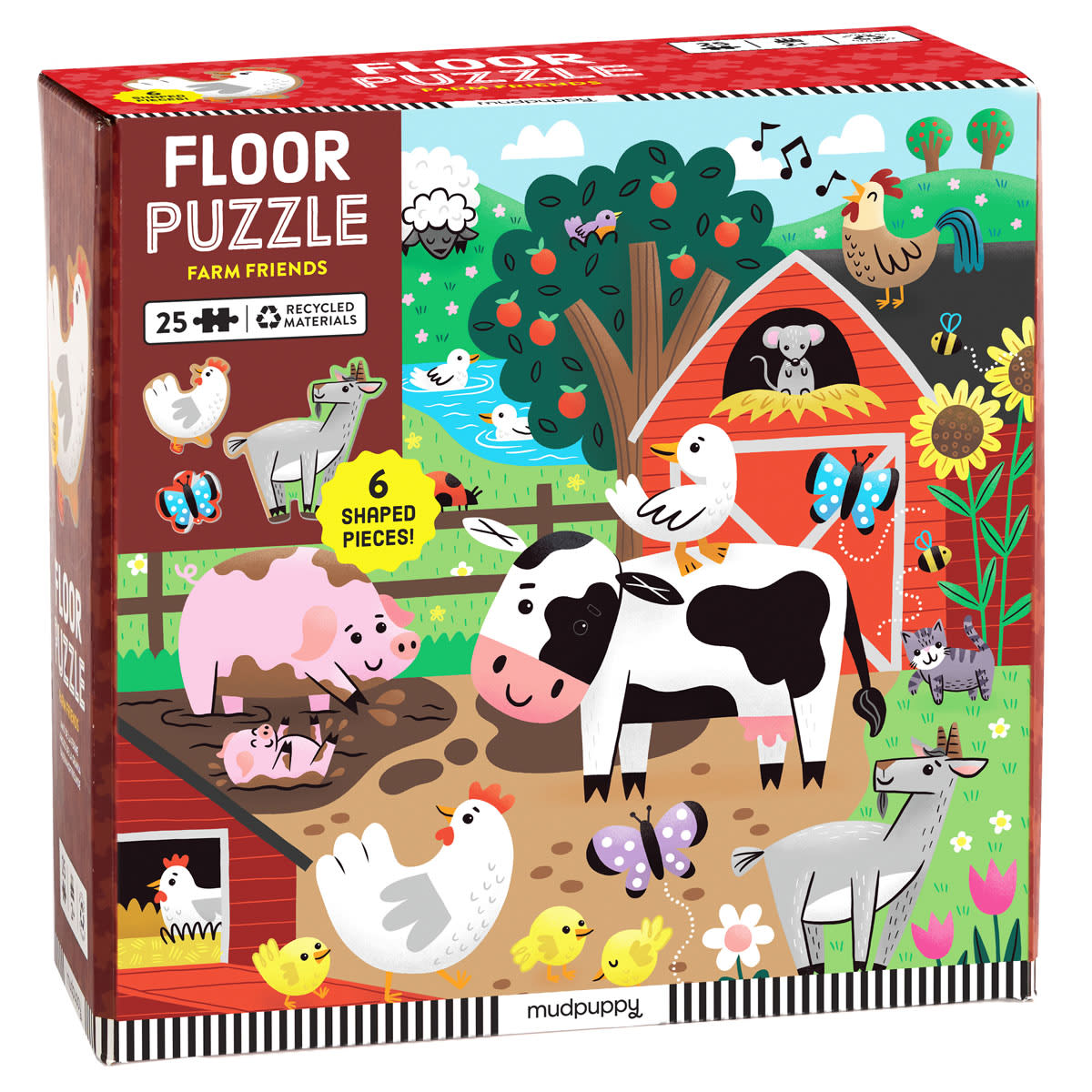 Farm Friends 25 Piece Floor Puzzle with Shaped Pieces