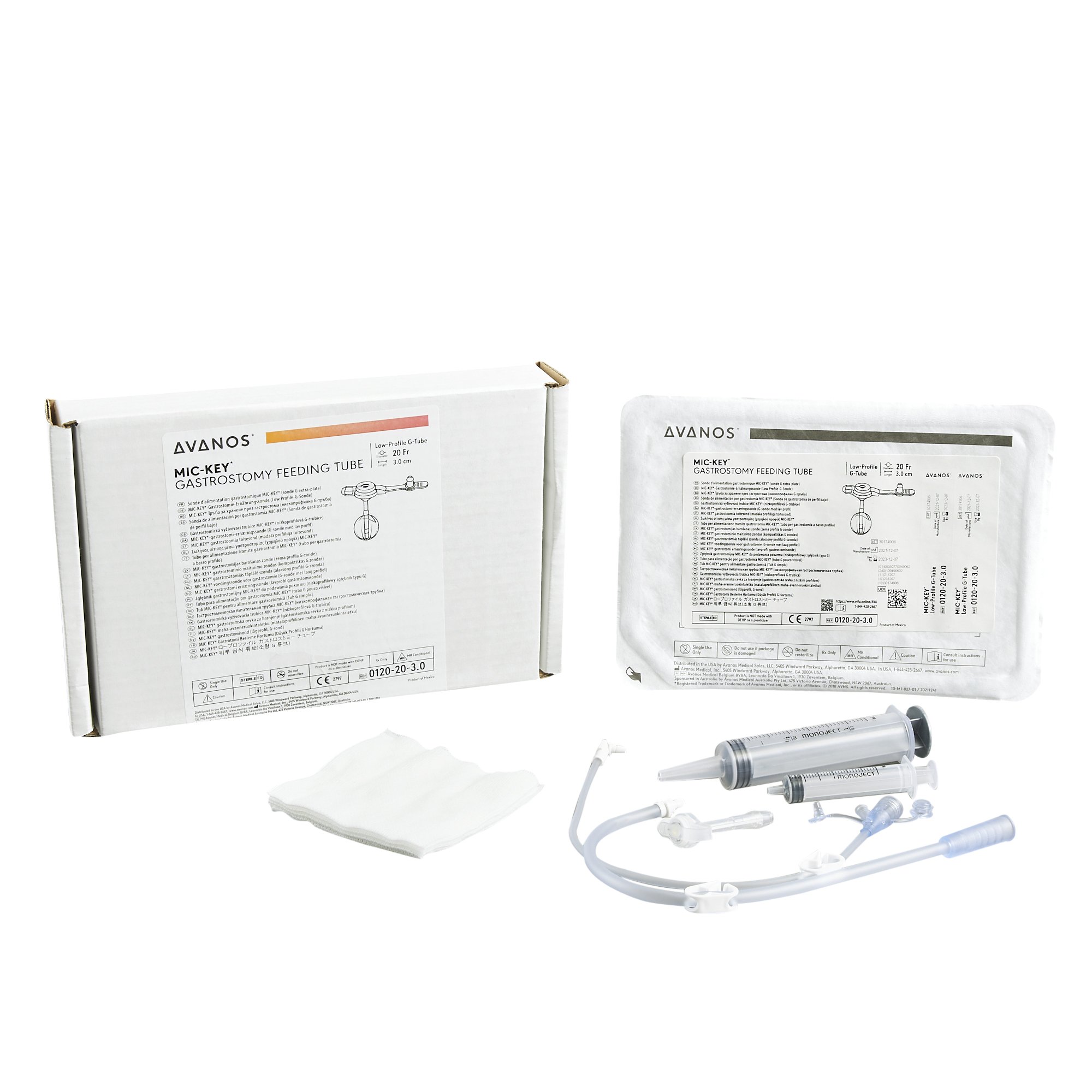Mic-Key Low Profile Gastrostomy Feeding Tube Kit, 20 Fr., 3 cm Tube MK 363299