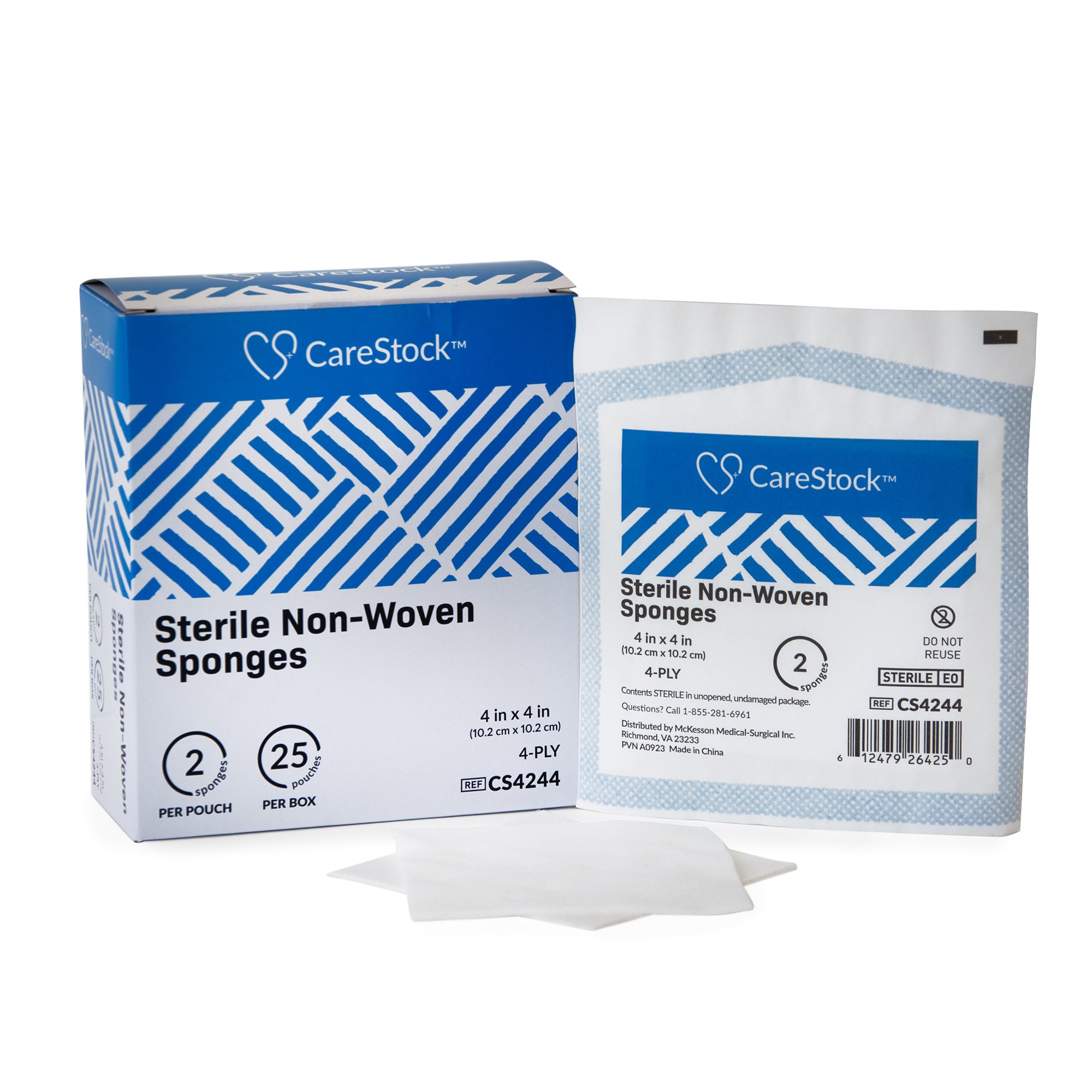 CareStock Sterile Nonwoven Sponge, 4 x 4 Inch, 4-Ply MK 1242210