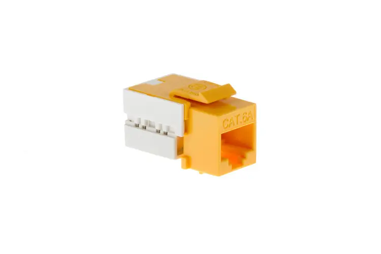 Cat6A RJ45 110 Type Keystone Jack, Yellow Cat6A RJ45 110 Type Keystone Jack, Yellow