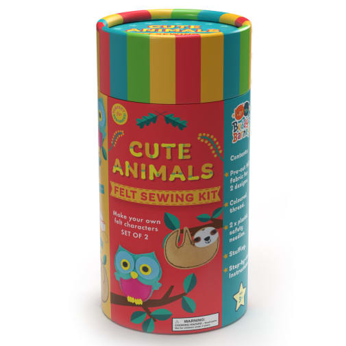 Buddy & Barney Cute Animals Felt Sewing Kit Tube