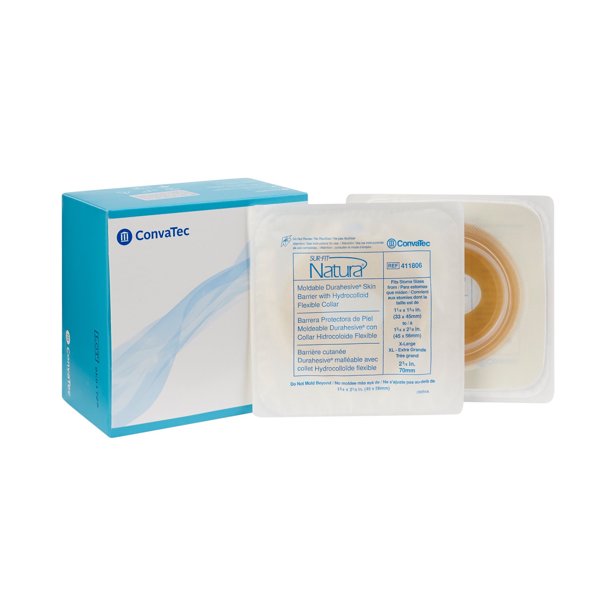 Sur-Fit Natura Durahesive Ostomy Barrier With 1-2 1/8 Inch Stoma Opening MK 581628