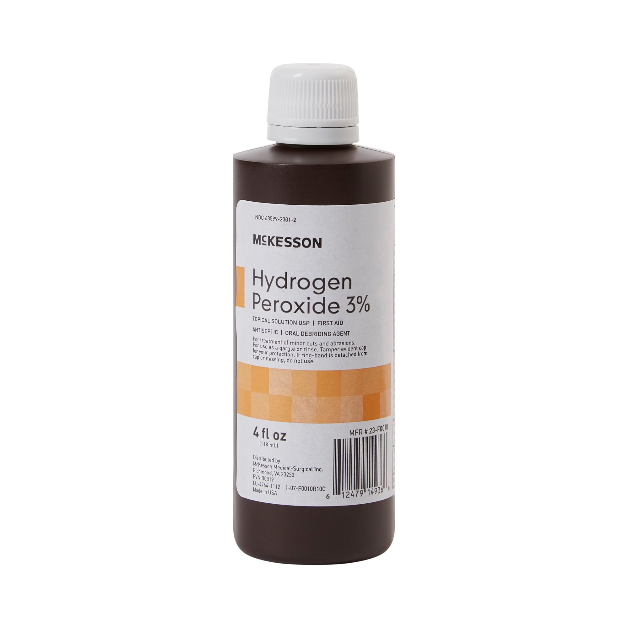 McKesson Hydrogen Peroxide Antiseptic, 4 oz. Bottle MK 141564