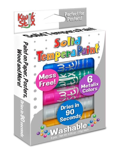 Kwik Stix Solid Tempera Paint - 6 Metallic colors