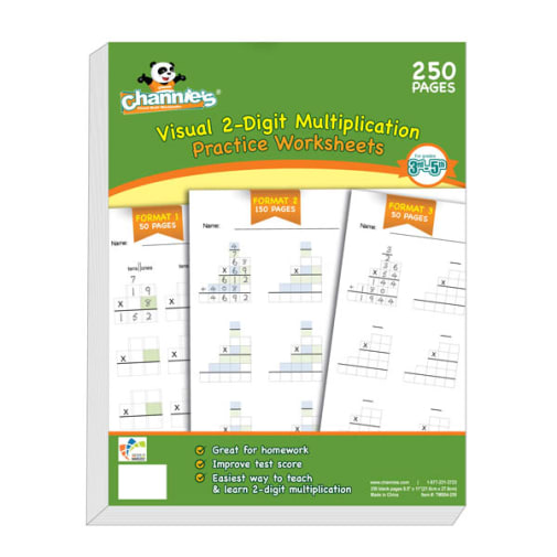 One Page a Day 2-Digit Multiplication Practice (250 pages)