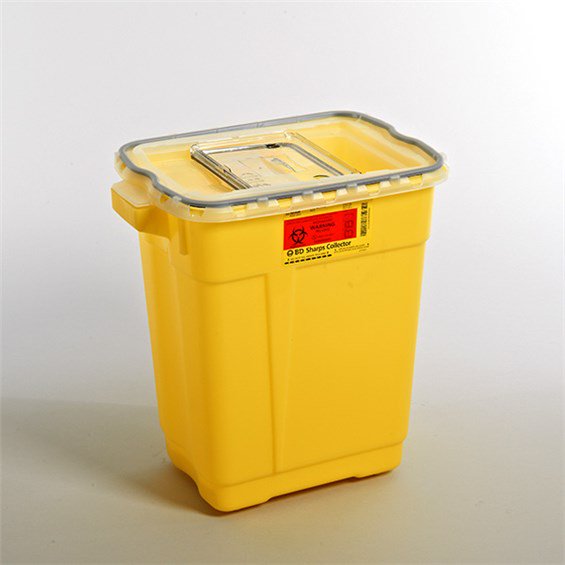 BD Chemotherapy Sharps Container, 9 Gallon, 18-1/2 x 17-3/4 x 11-3/4 Inch MK 452911