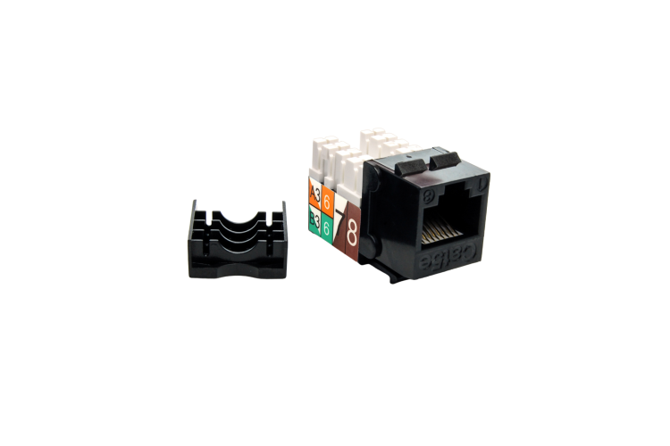 Cat5e RJ45 110 Type Keystone Jack, Black