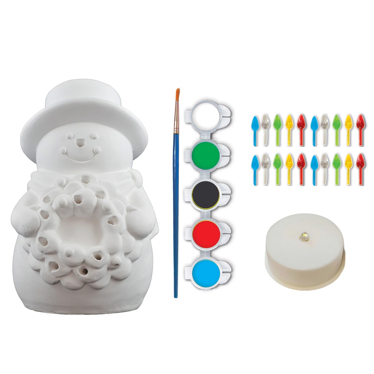 Snowman - 6" LED Light-Up Plaster Paint Kit