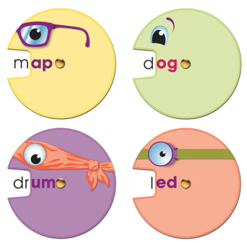 Word Wheels: Word Families Colorful Cut-Outs