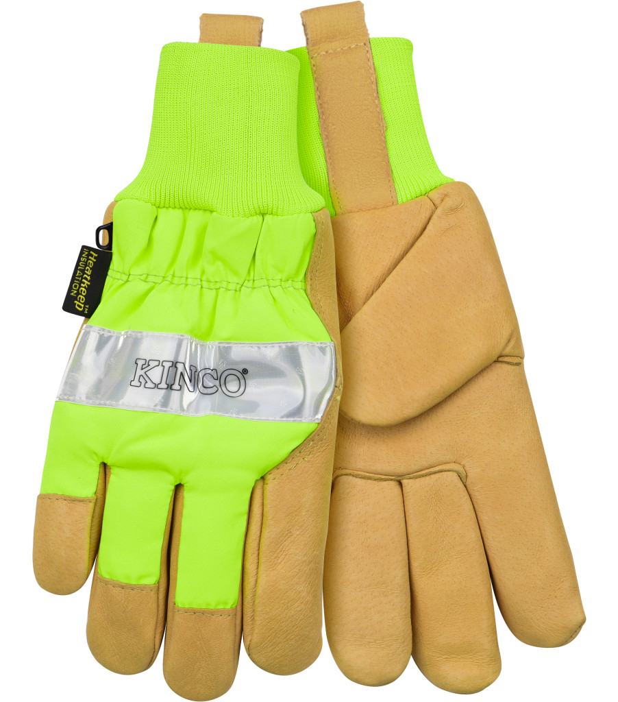 Lined Hi-Vis Green Grain Pigskin Palm with Knit Wrist, Green, large image number 0