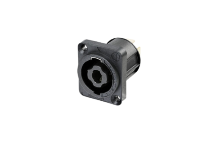 Neutrik NL4MPXX 4-Pole Speakon Chassis Connector, Black