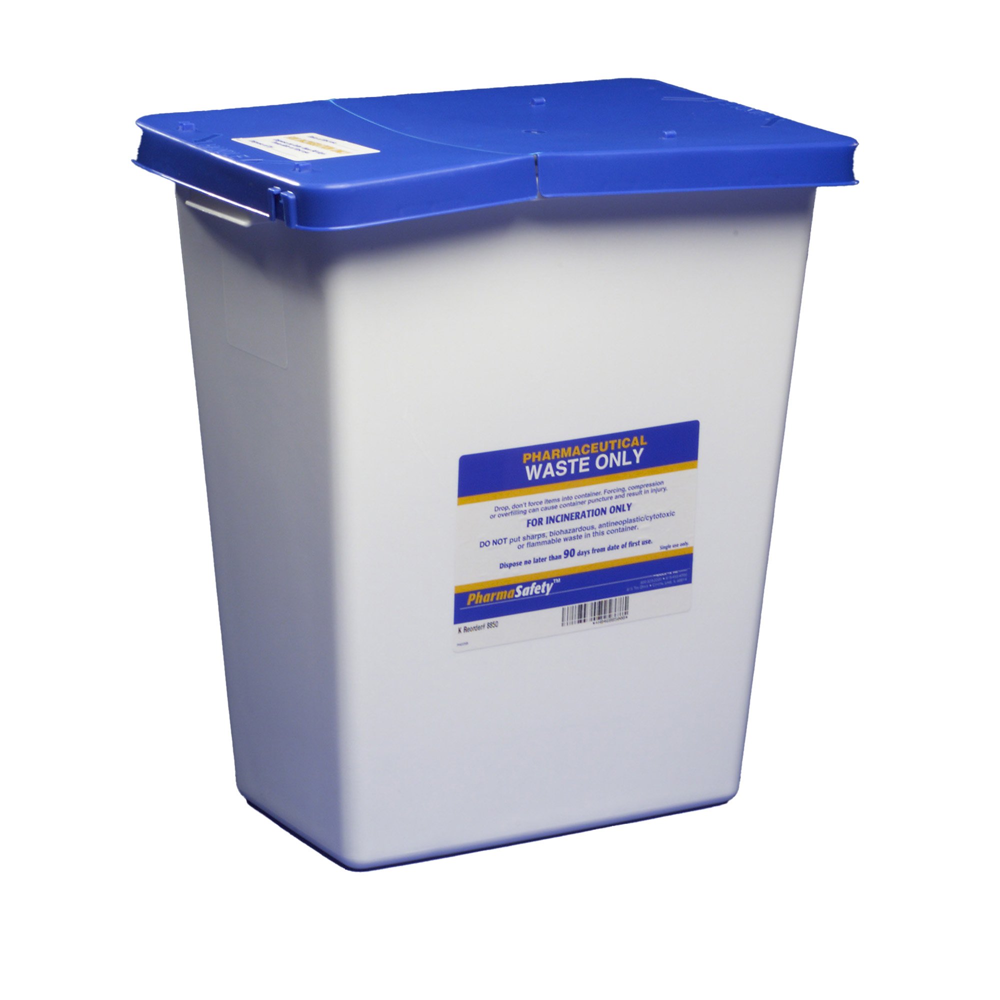 PharmaSafety Pharmaceutical Waste Container, 8 Gallon, 17 x 11 x 15 Inch MK 419175
